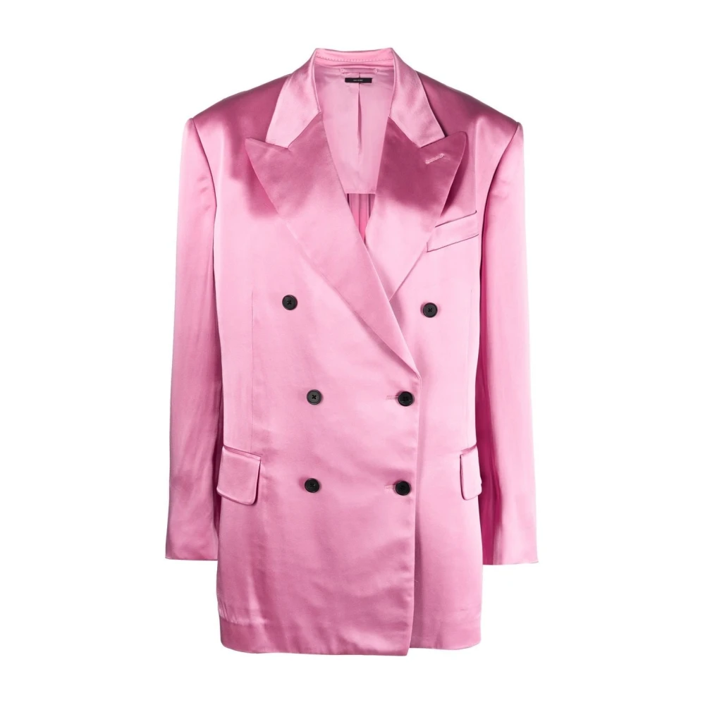 Tom Ford Women's Pink Blazers, 3XS, Double-Breasted Blazer