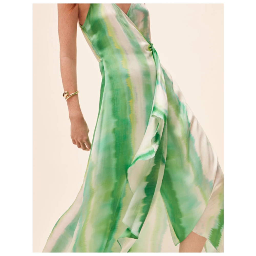 Suncoo Asymmetrische Midi Wikkeljurk Tie Dye Multicolor Dames