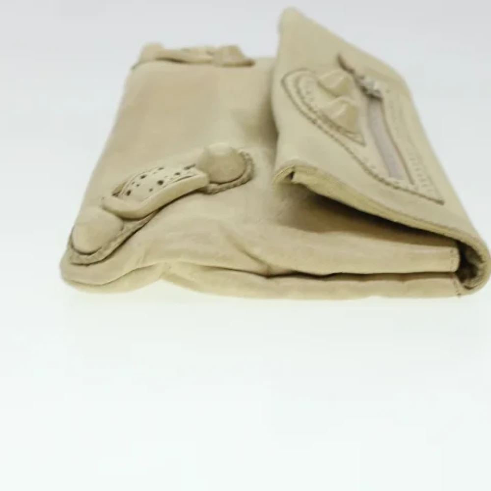 Balenciaga Vintage Pre-owned Leather clutches Beige Dames