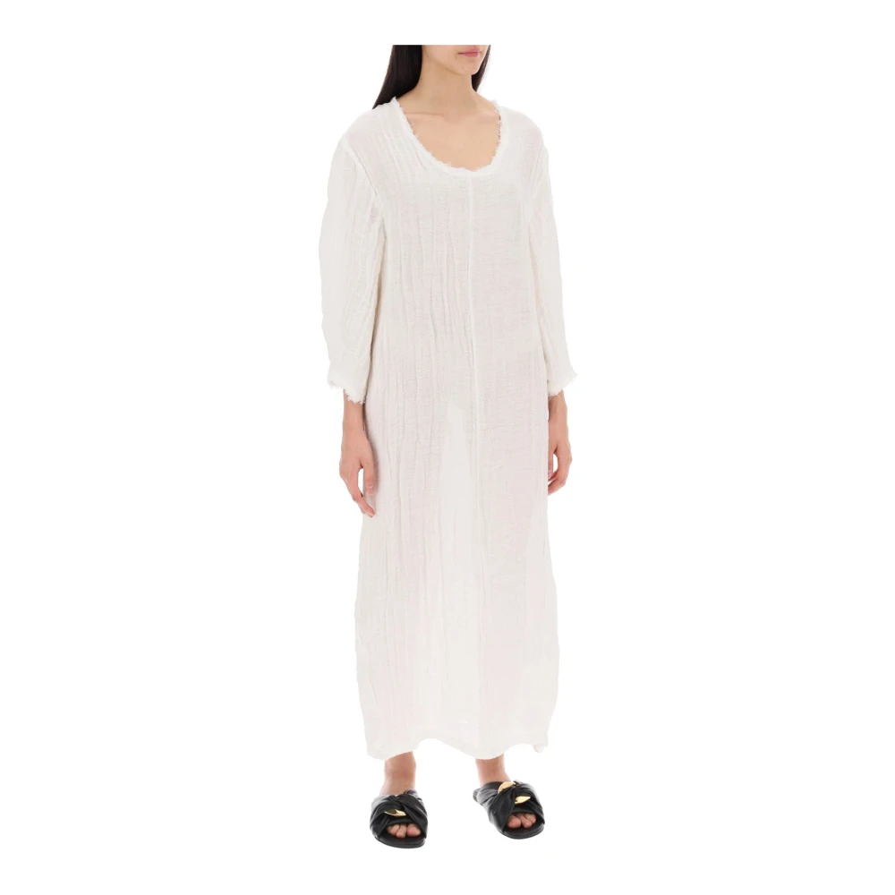 By Malene Birger Linnen Maxi Jurk met Wijde Halslijn By Herenne Birger White Dames