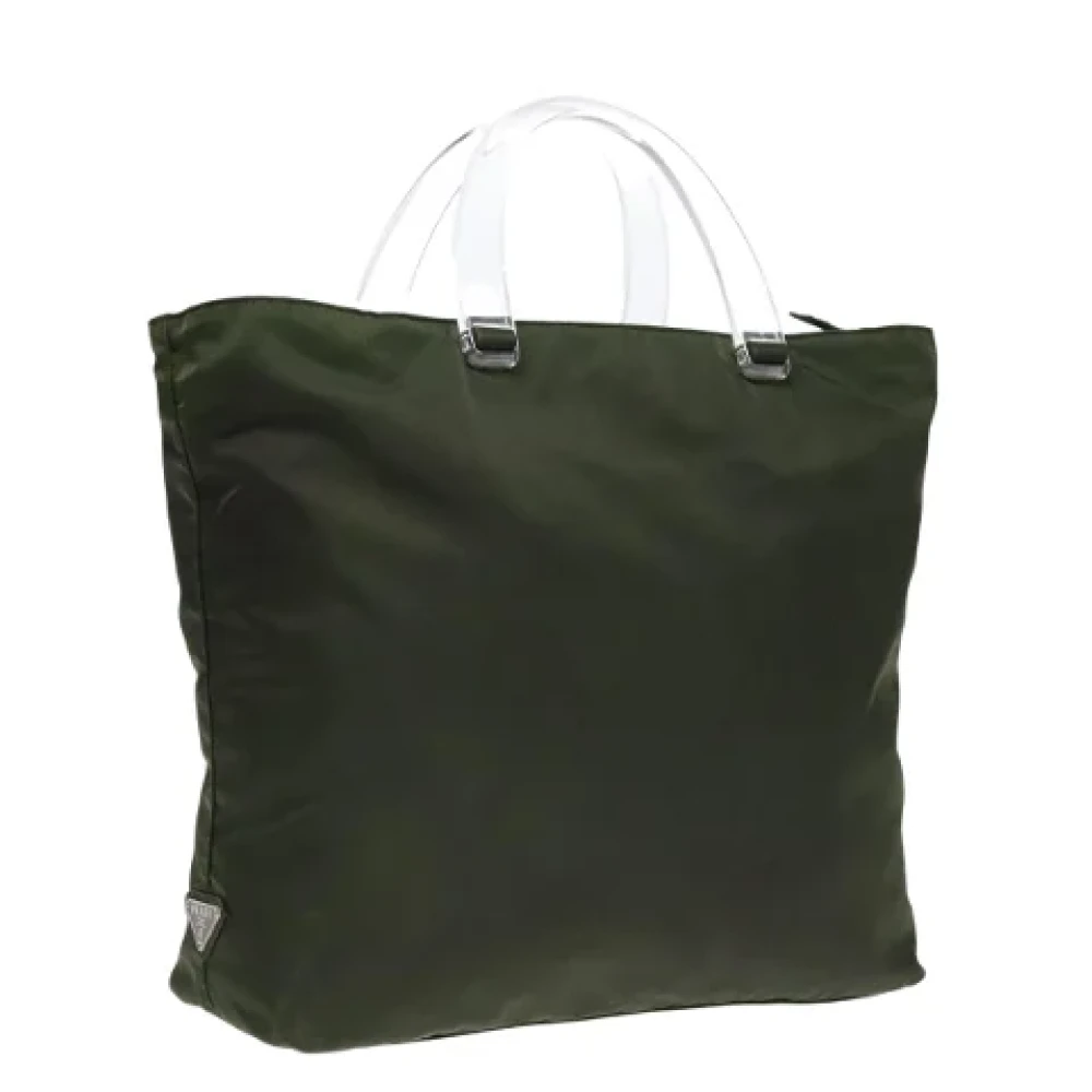 Prada Vintage Pre-owned Nylon handbags Green Dames
