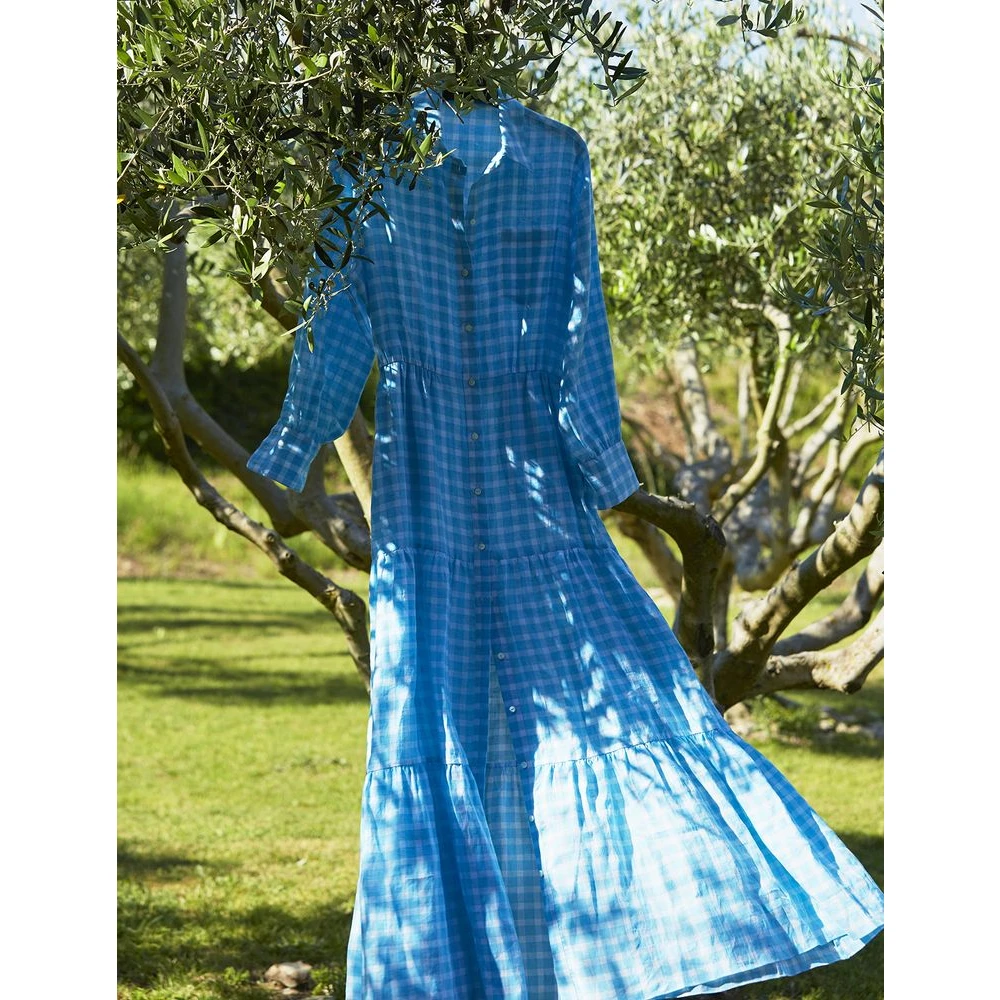 Ines De La Fressange Paris Léna Vichy turquoise dress Blue Dames