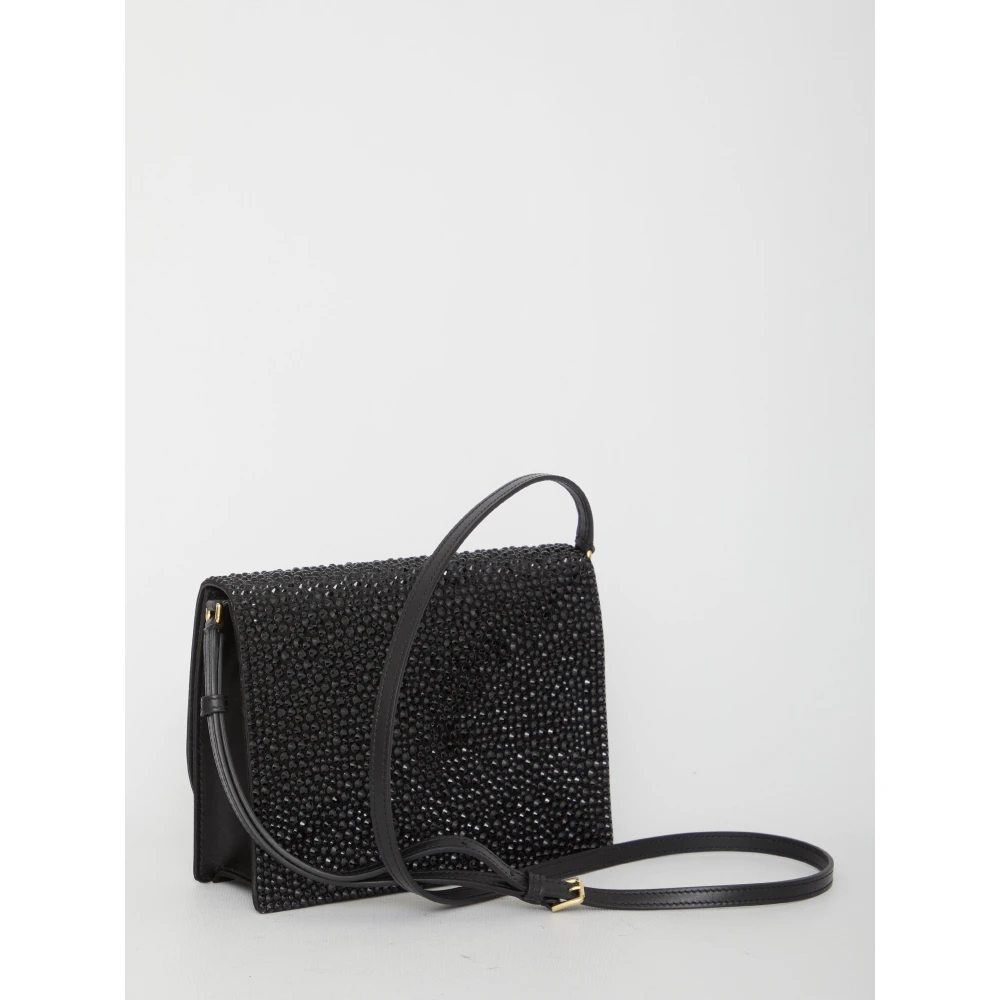 Dolce & Gabbana Zwarte crossbody tas met kristallen Black Dames