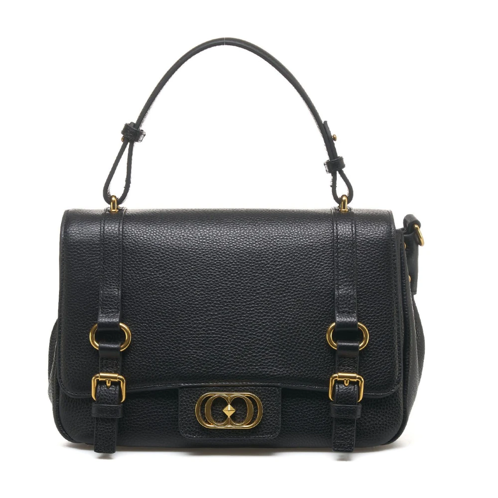 La Carrie Zwarte Leren Handtas Atena Black Dames