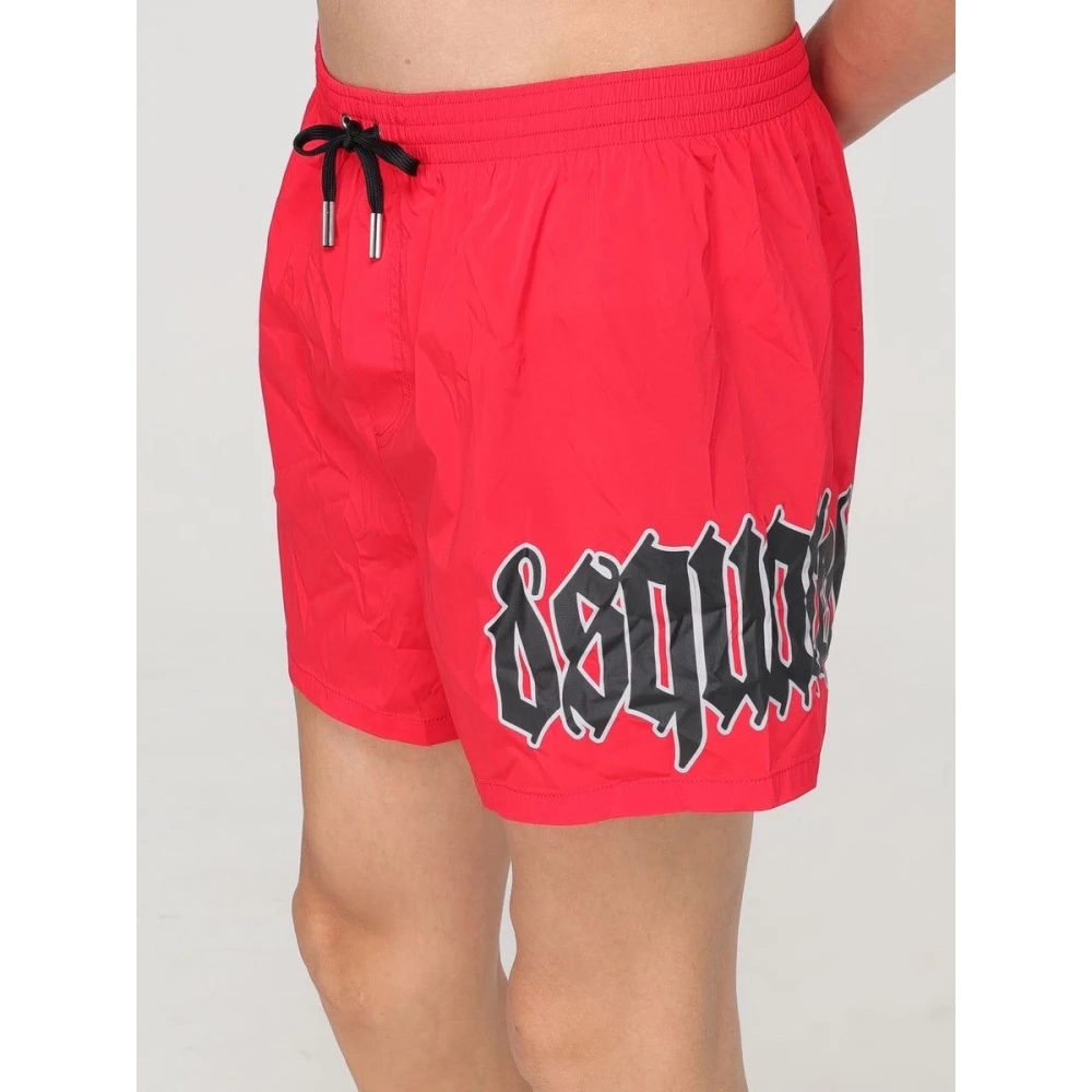Dsquared2 Midi Boxer Zwembroek Red Heren