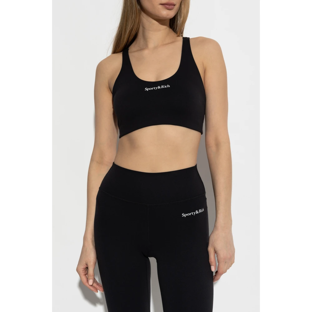 Sporty & Rich Top uit de Core-collectie Black Dames