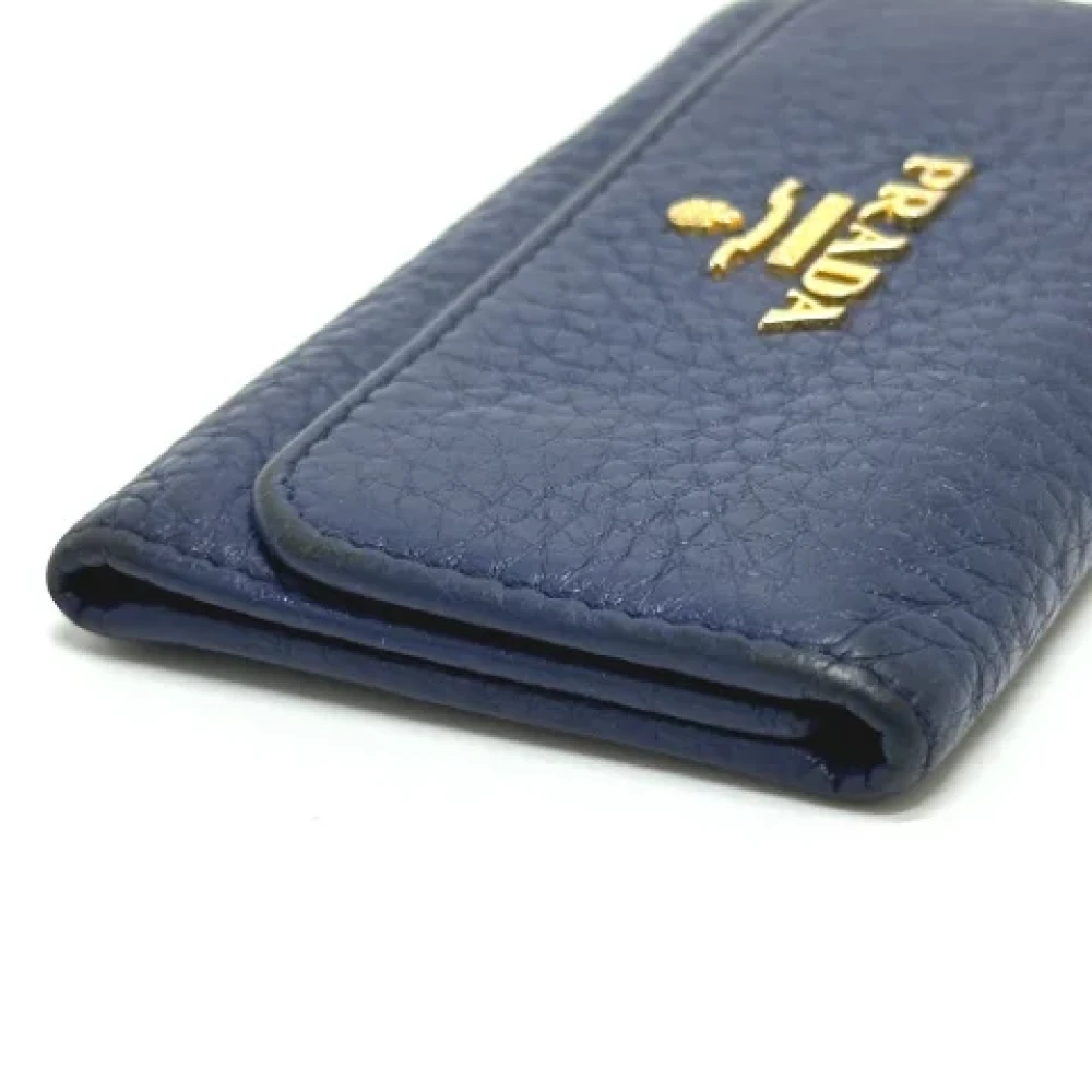 Prada Vintage Pre-owned Leather wallets Blue Dames