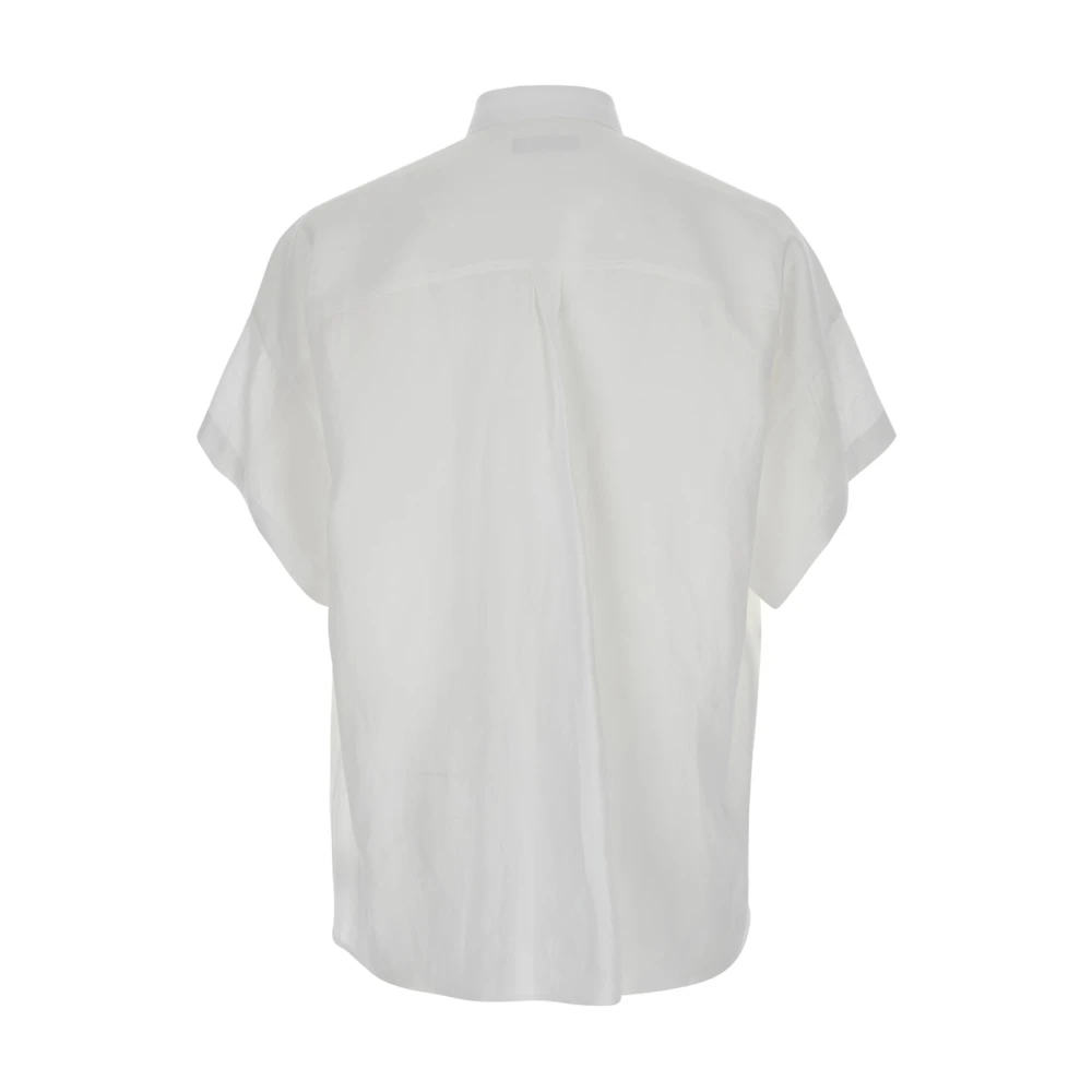 Dolce & Gabbana Witte Linnen Overhemd Klassieke Kraag Korte Mouwen White Heren
