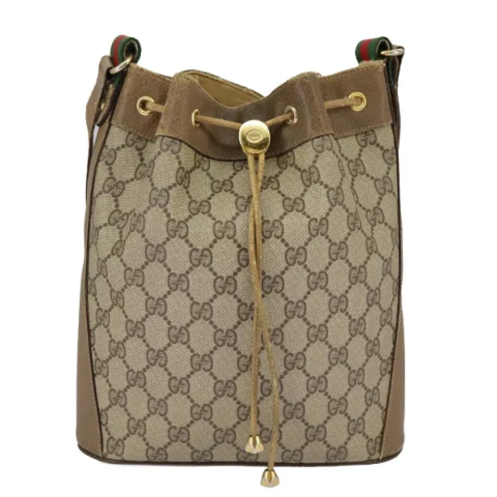 Gucci Vintage Pre-owned Canvas shoulder-bags Beige Dames