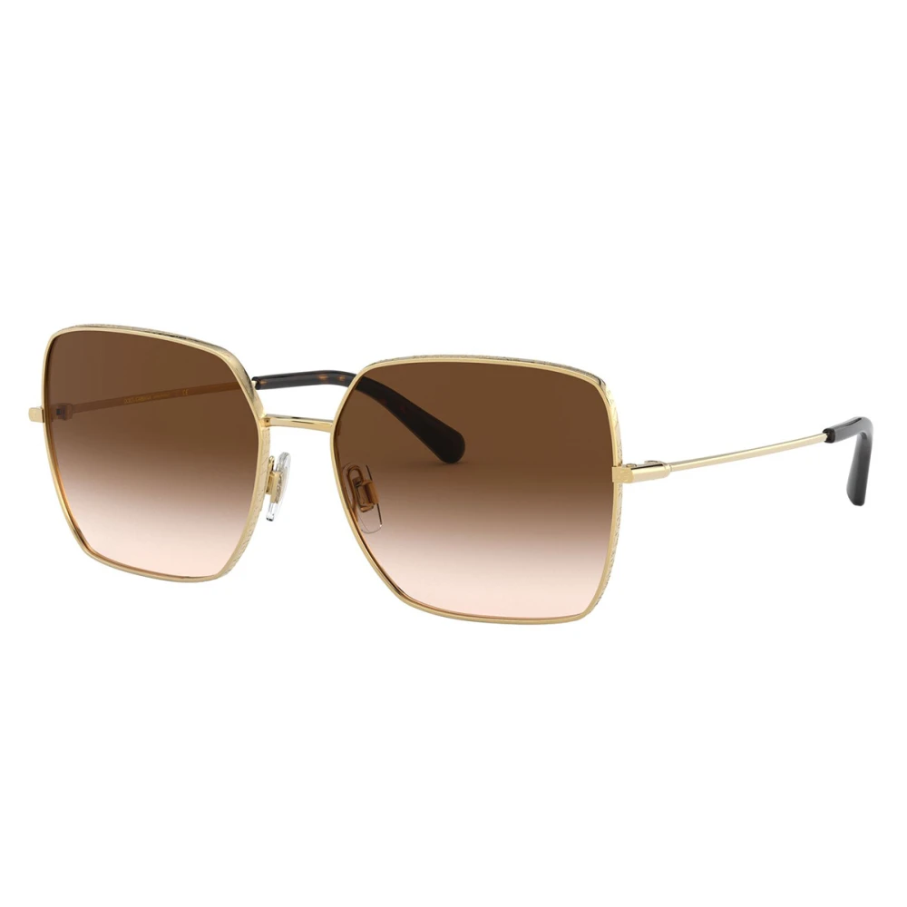Dolce & Gabbana Unisex Yellow Square Metal Sunglasses With Thin Arms And Havana Acetate Tips