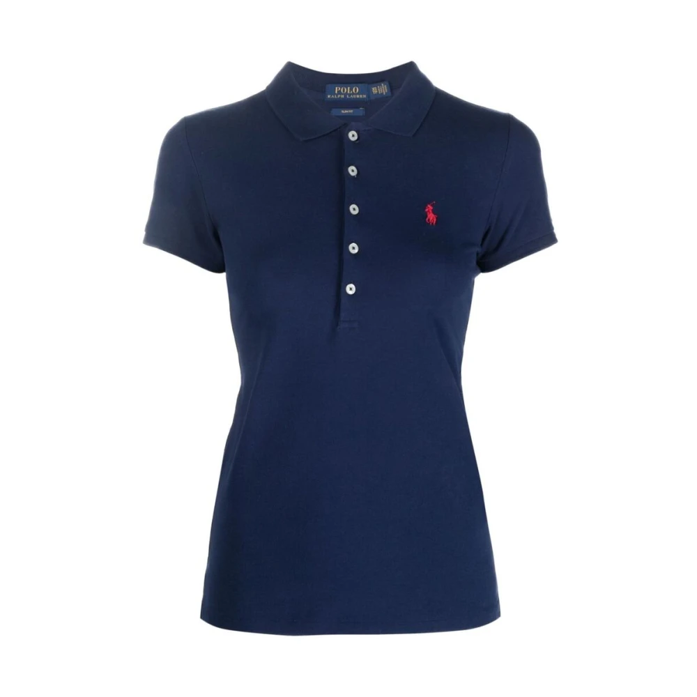Ralph Lauren Julie Polo Shirt met Logo-borduursel Blue Dames