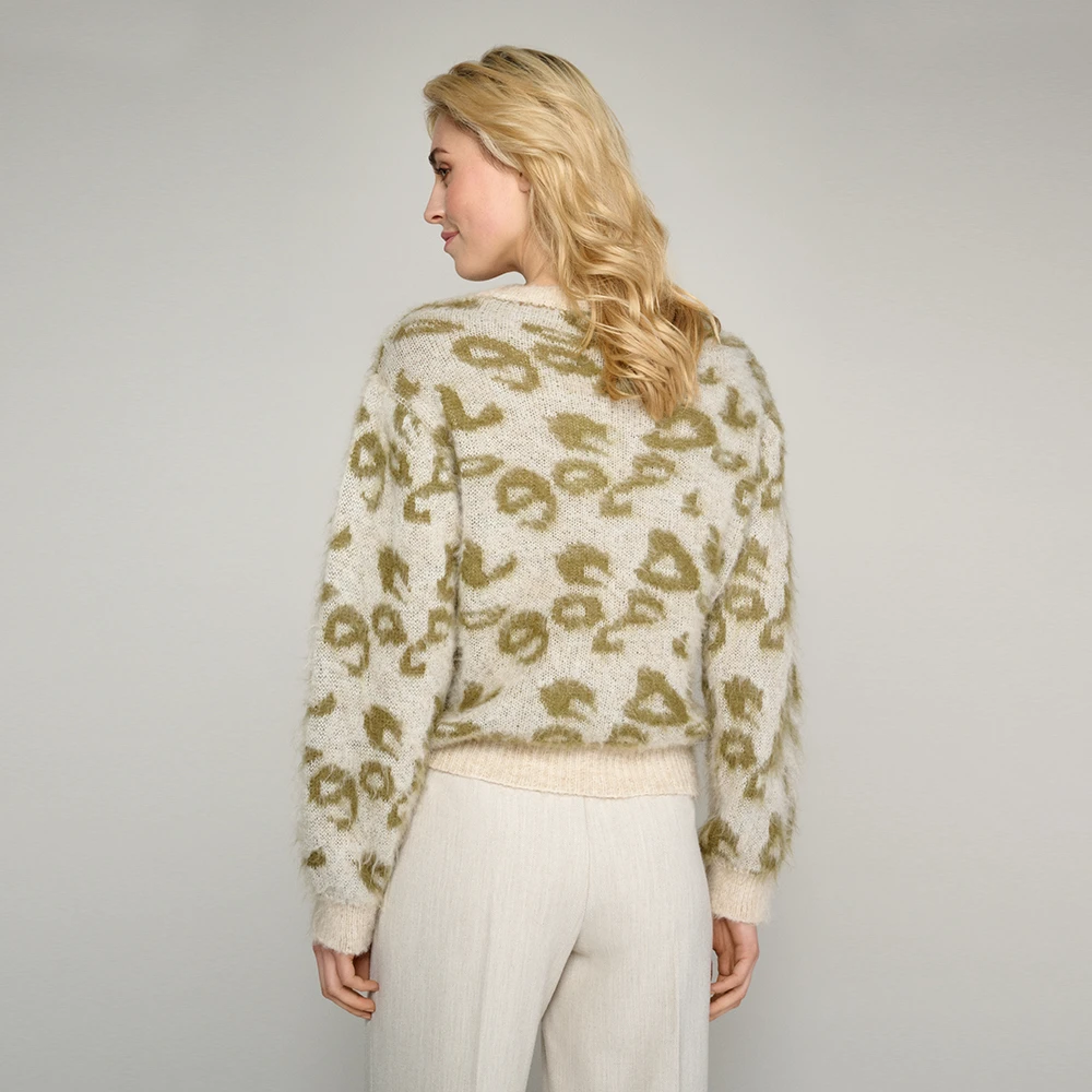 Marie Méro Dierenprint Trui Beige Dames