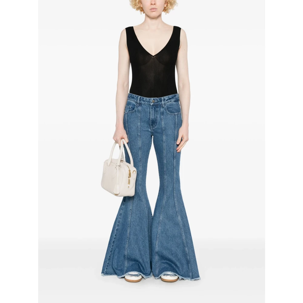 Golden Goose V-Neck Bodysuit met Dubbele Ster Black Dames