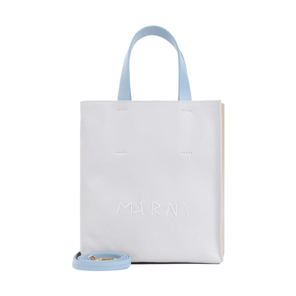 Marni Grijze Zachte Handtas Chic Logo Gray Dames