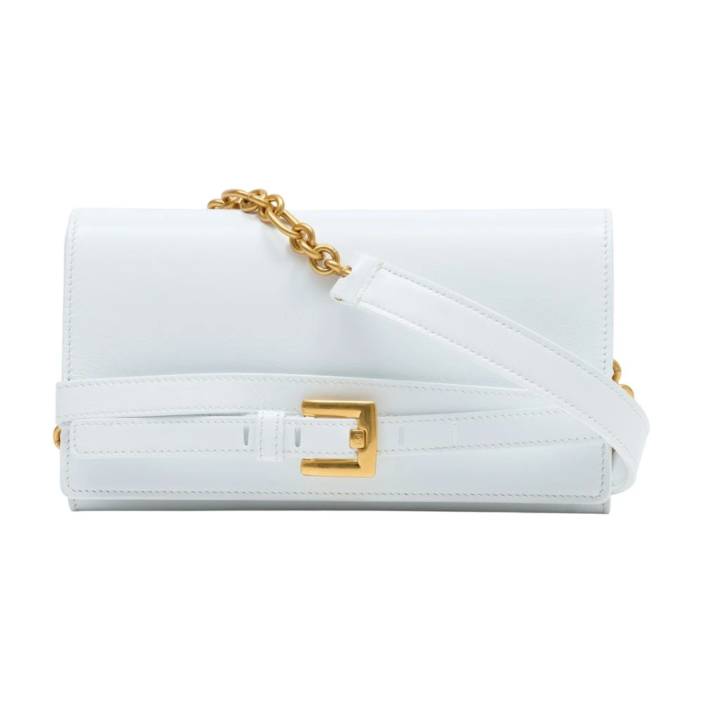 Balmain White Shuffle Wallet On Chain - Female - Cross Body Bags - One Size - Bags