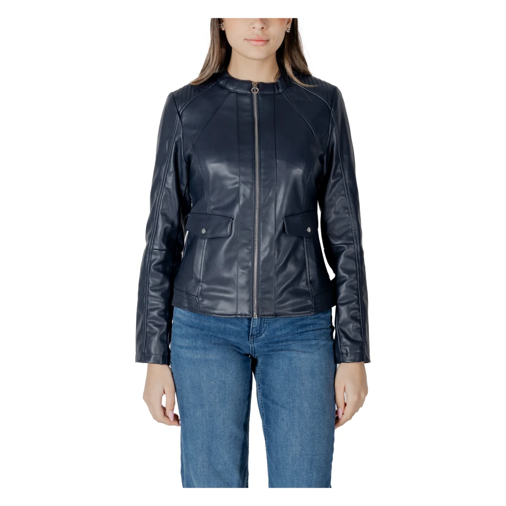 Street One Zwarte Zip-Up Jas Lente Zomer Vrouwen Black Dames