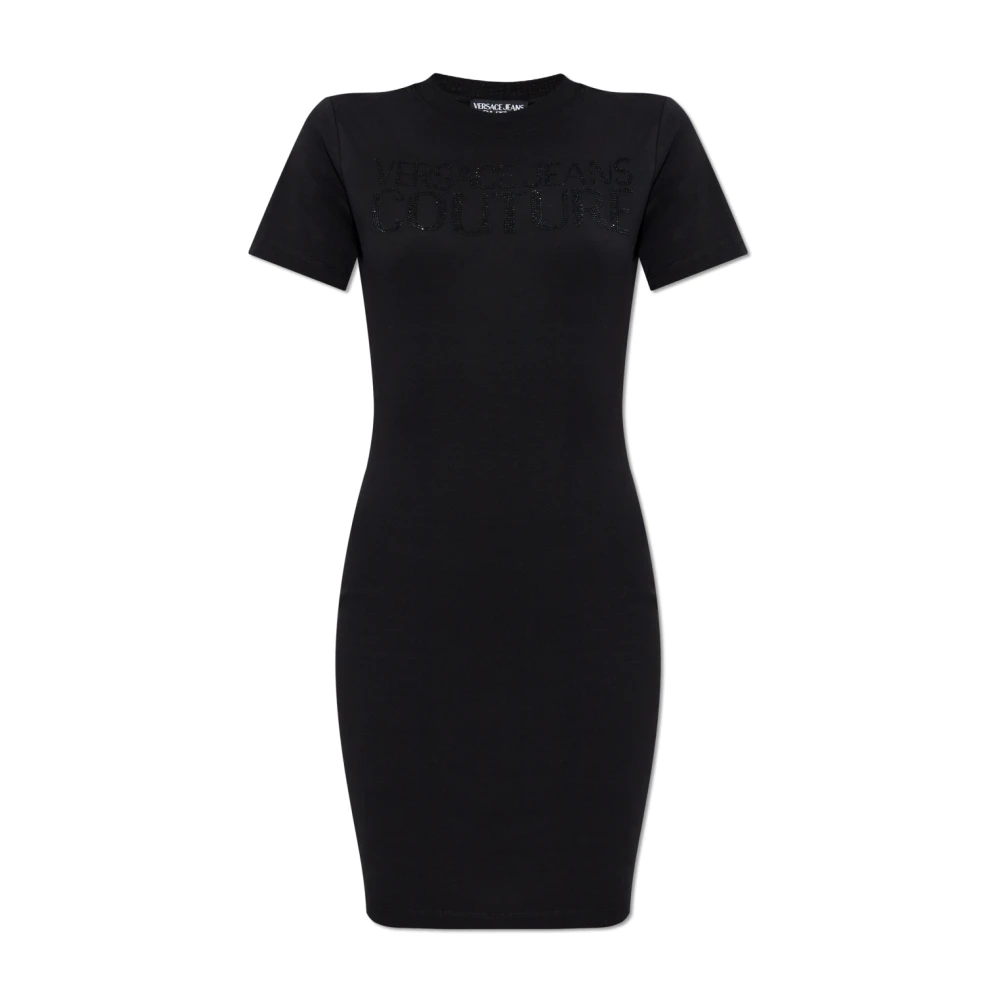 Versace Jeans Couture Jurk met glinsterende applicaties Black Dames