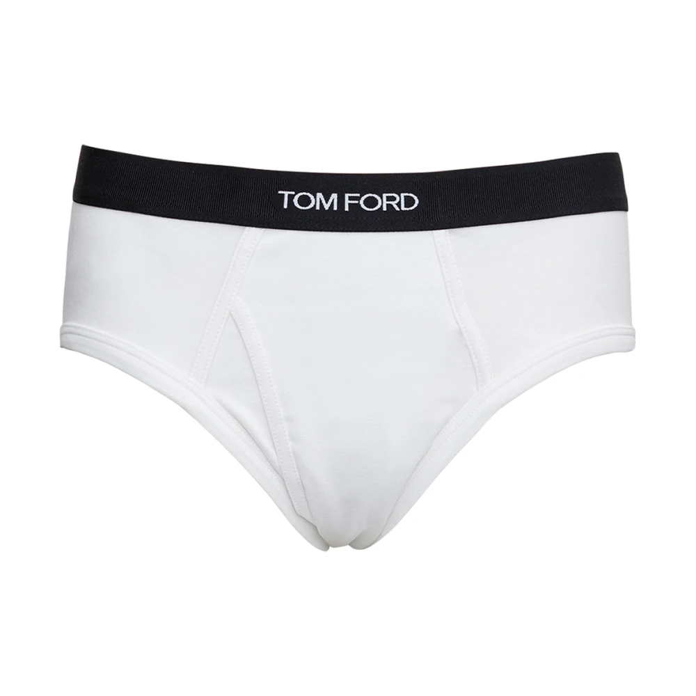 Tom Ford Mannelijk Wit Ondergoed Heren, M, Katoen, Elastische Onderbroek Met Tailleband