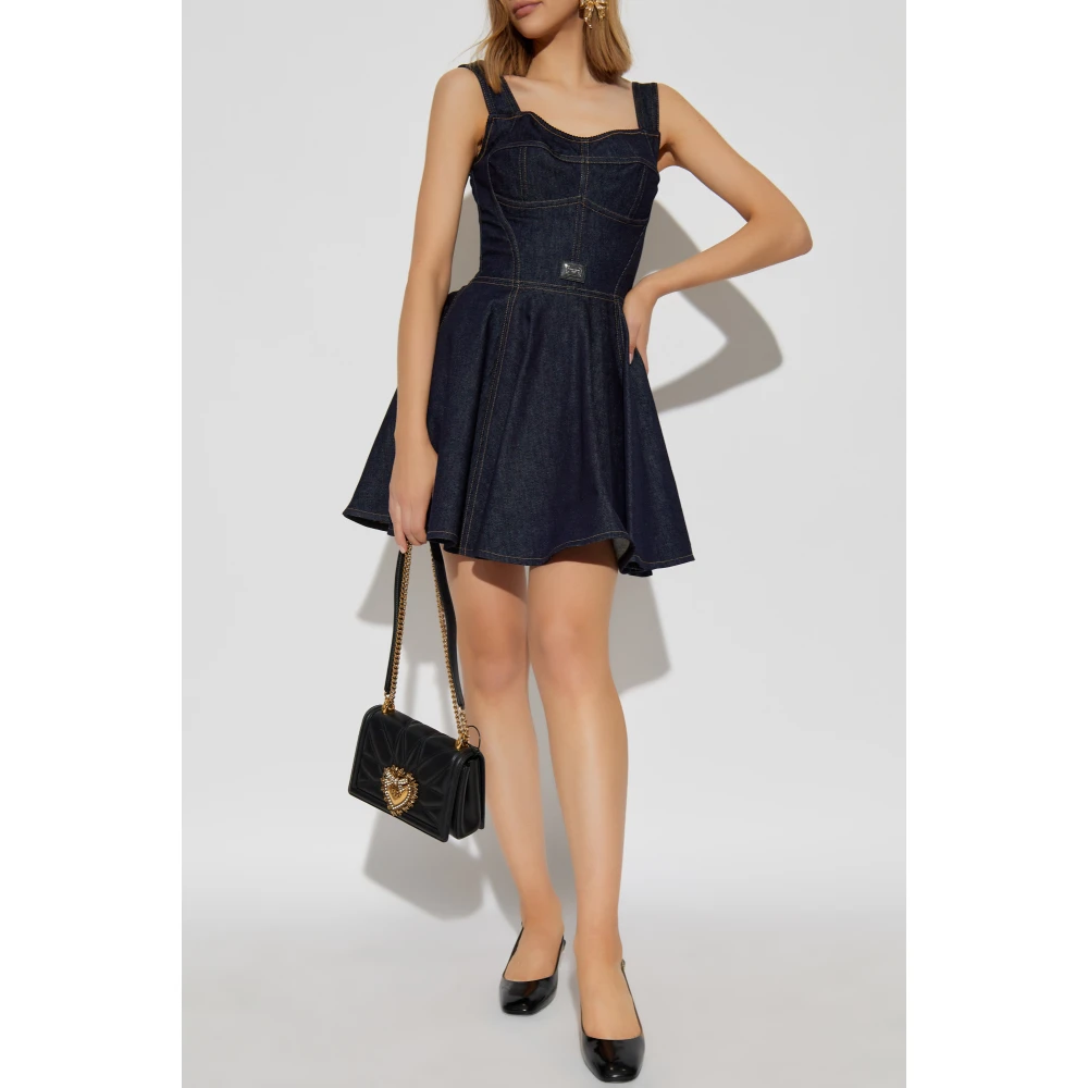 Dolce & Gabbana Denim jurk met bandjes Blue Dames