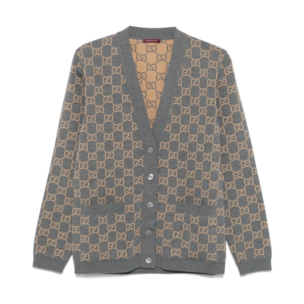 Gucci Omkeerbare wollen gebreide trui Gray Dames