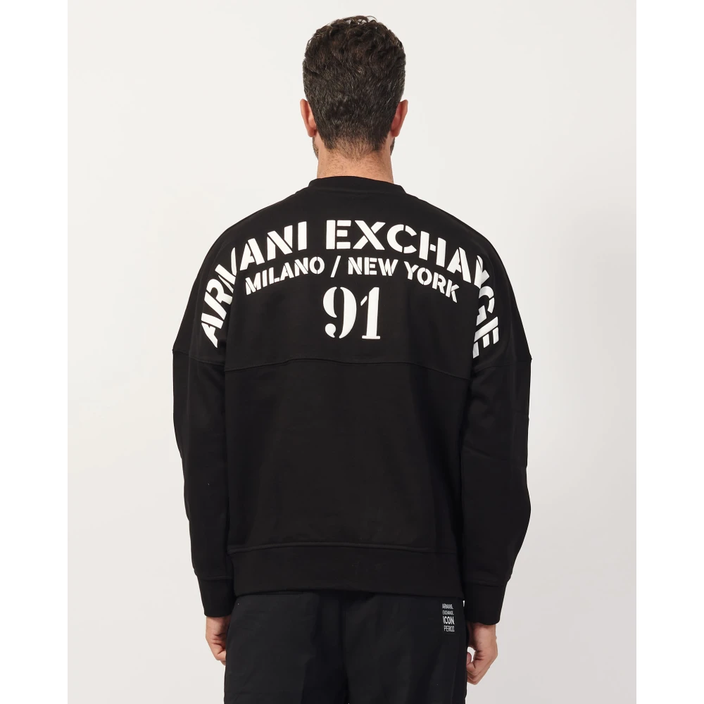 Armani Exchange Zwarte hoodie met logo Black Heren