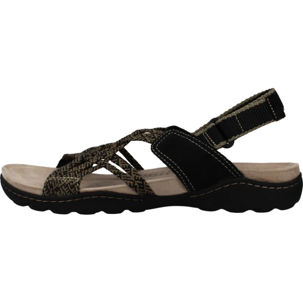 Clarks Flat Sandals Black Dames