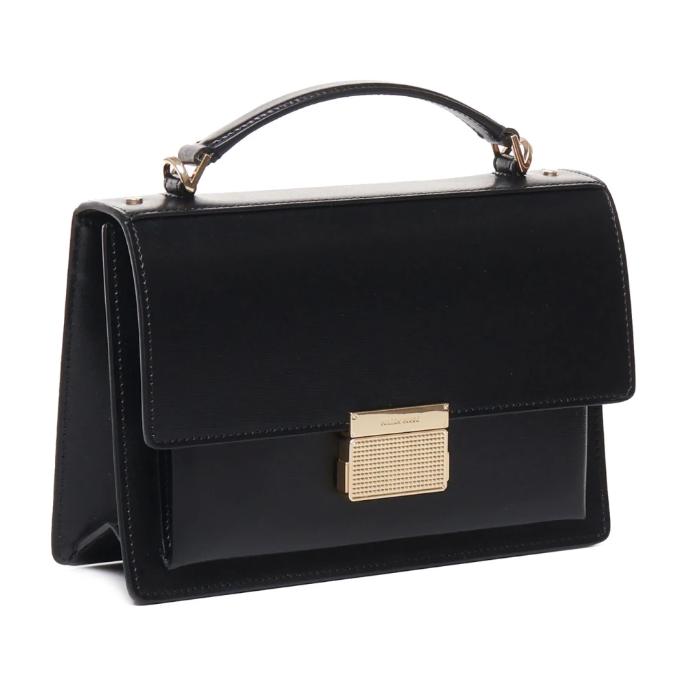Golden Goose Zwarte leren handtas met gouden hardware Black Dames