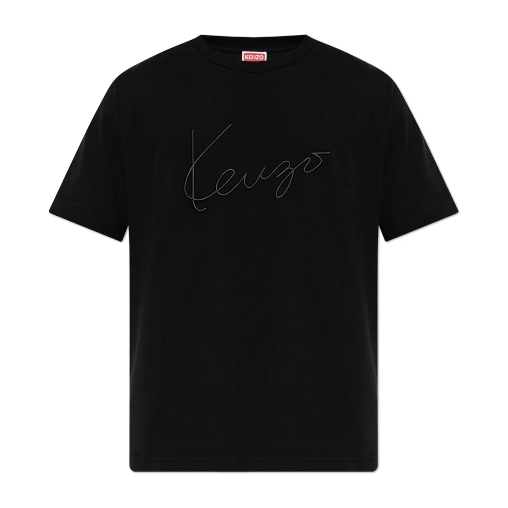 Kenzo Men's Black T-Shirts, Xl, Signature Embroidered T-Shirt