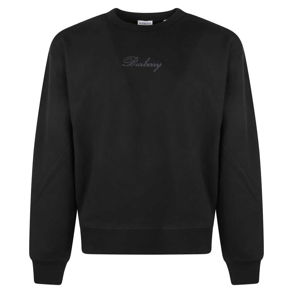 Burberry Men's Black Sweatshirts, L, Rowan Cotton Sweatshirt