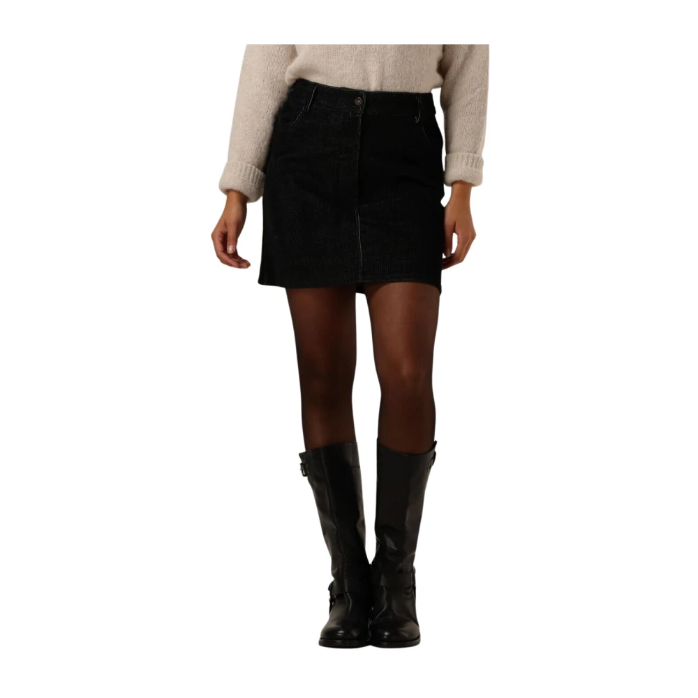 By-Bar Josie Cord Rok Trendy en Stijlvol Black Dames