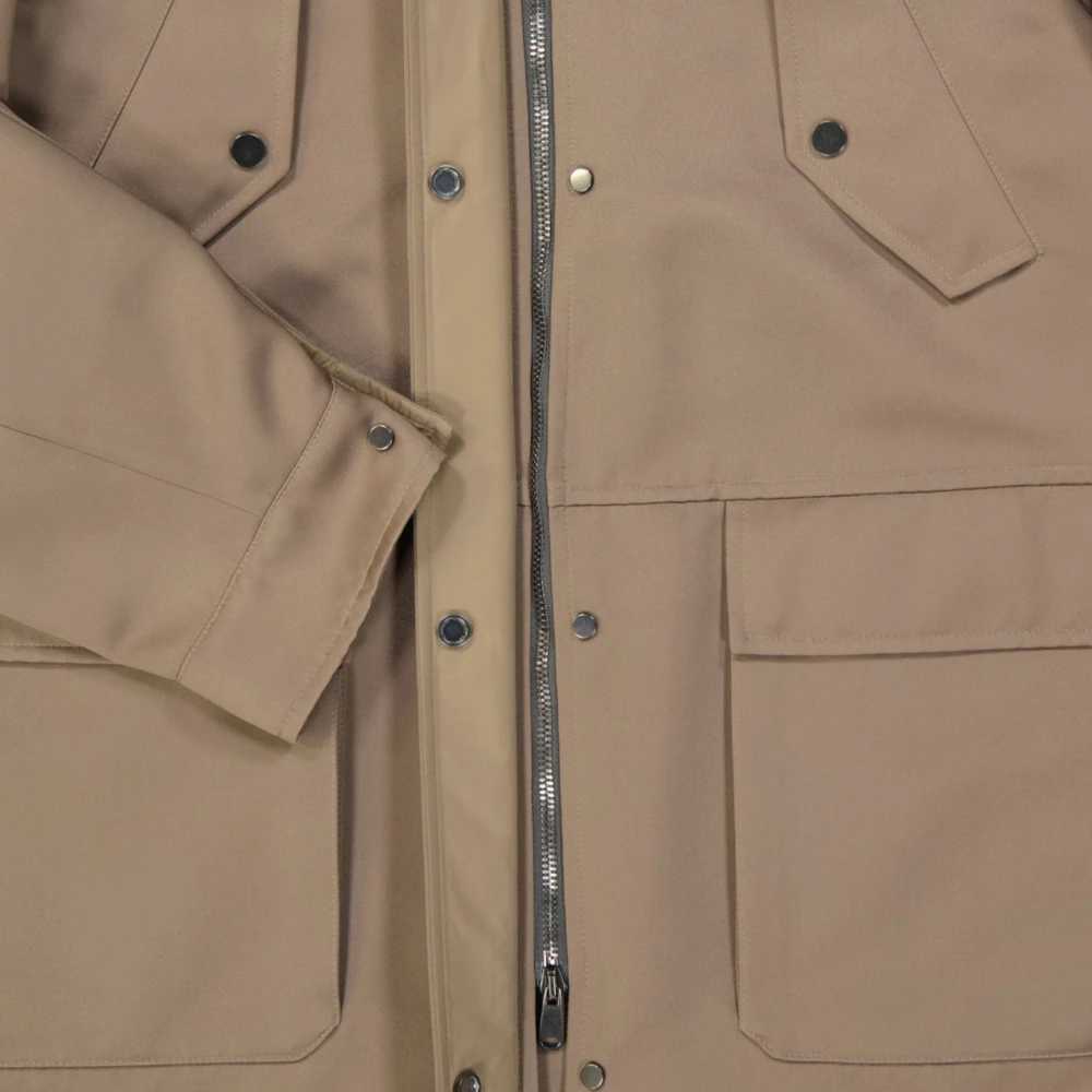 BRUNELLO CUCINELLI Parka van gemengd katoen met zakken Brown Dames