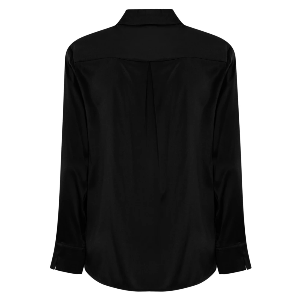 Max Mara Zwarte zijden overhemd lange mouw Black Dames