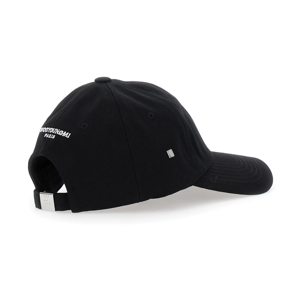 Wooyoungmi Zwarte Logo Baseballpet Katoen Man Black Heren