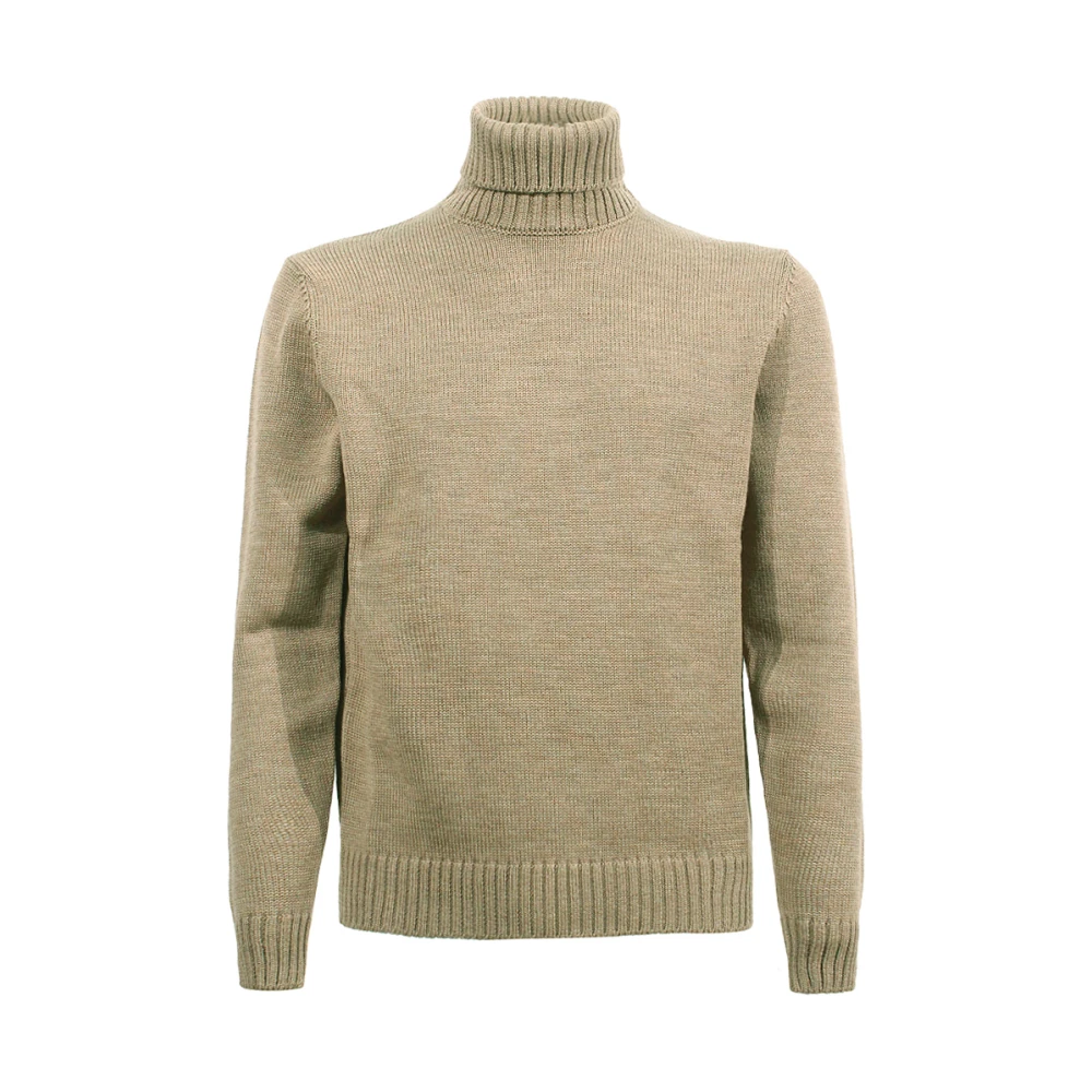 Zanone Merino Wol Coltrui Trui Kameel Brown Heren