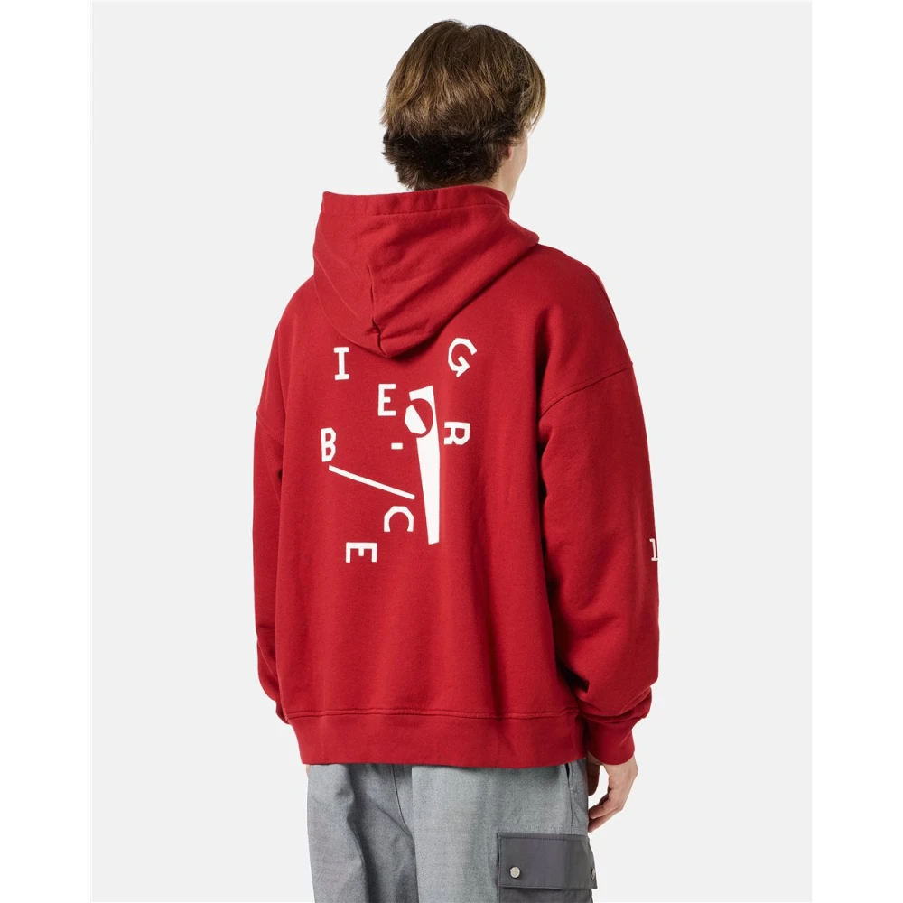 Iceberg Sweatshirt met capuchon en bedrukt logo Red Heren