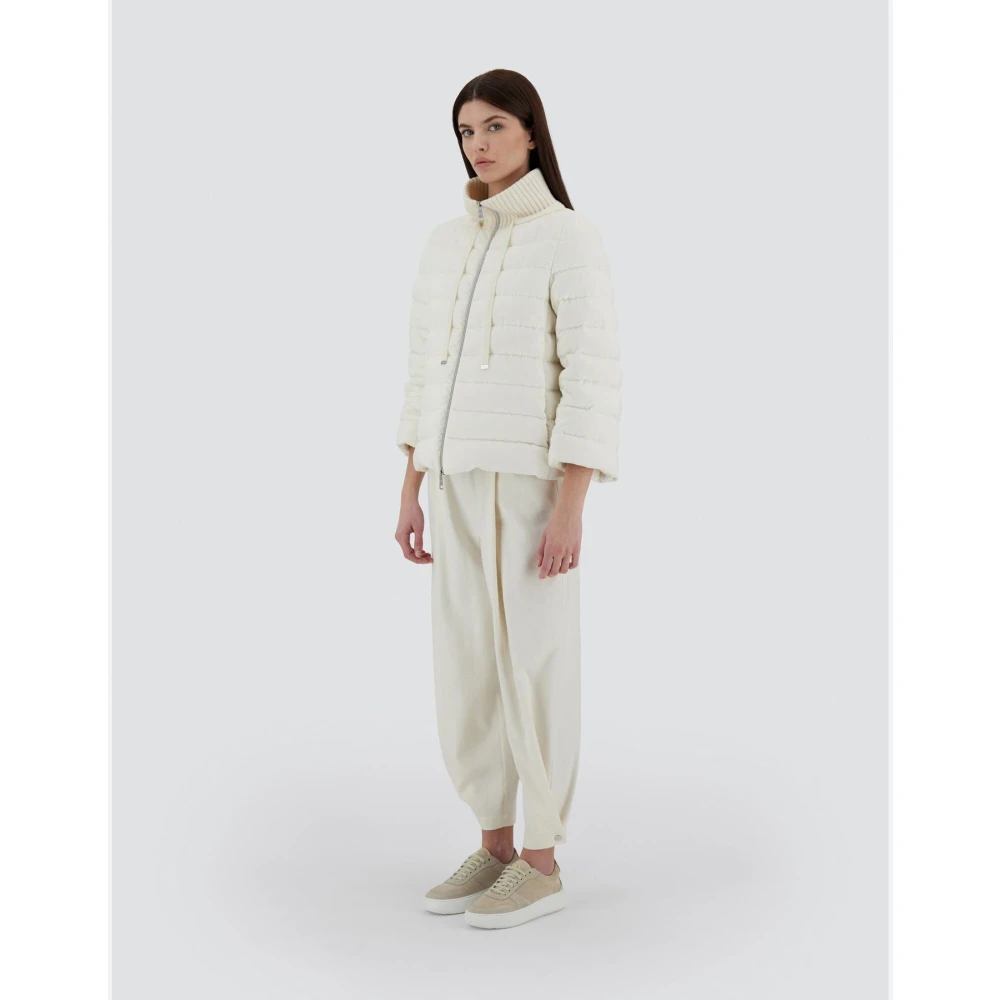 Herno Dusty Velvet Resort Jas White Dames