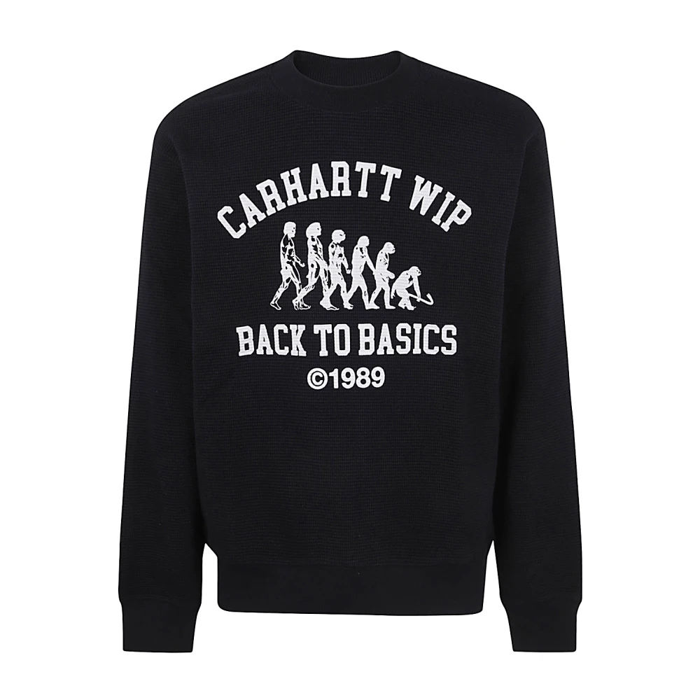 Carhartt WIP Zwart Wit Main Basics Sweatshirt Black Heren