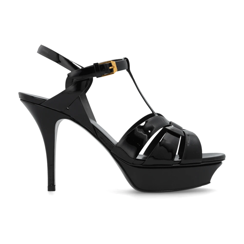 Saint Laurent Women's Black Tribute Platform Sandals