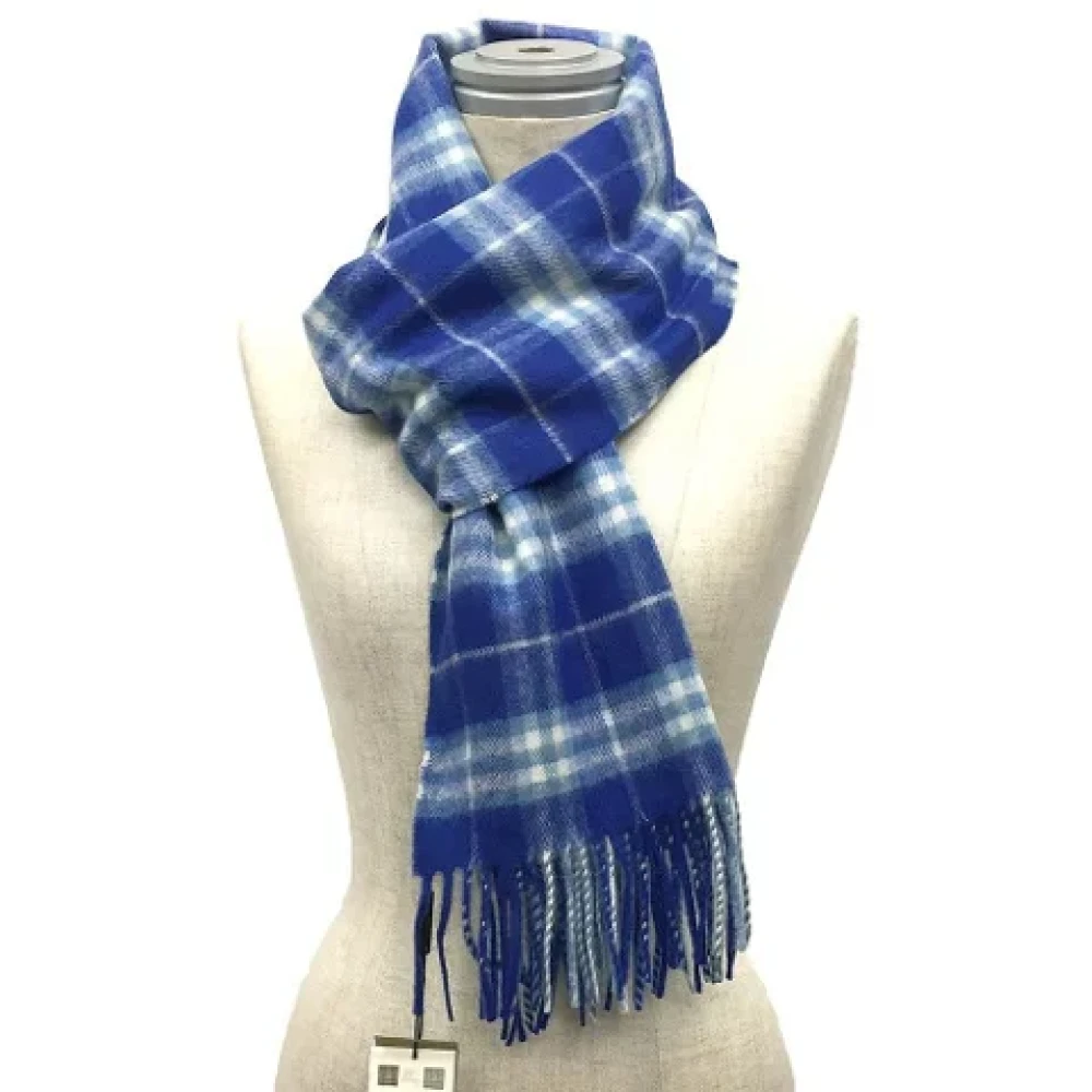 Burberry Vintage Pre-owned Cashmere scarves Blue Dames