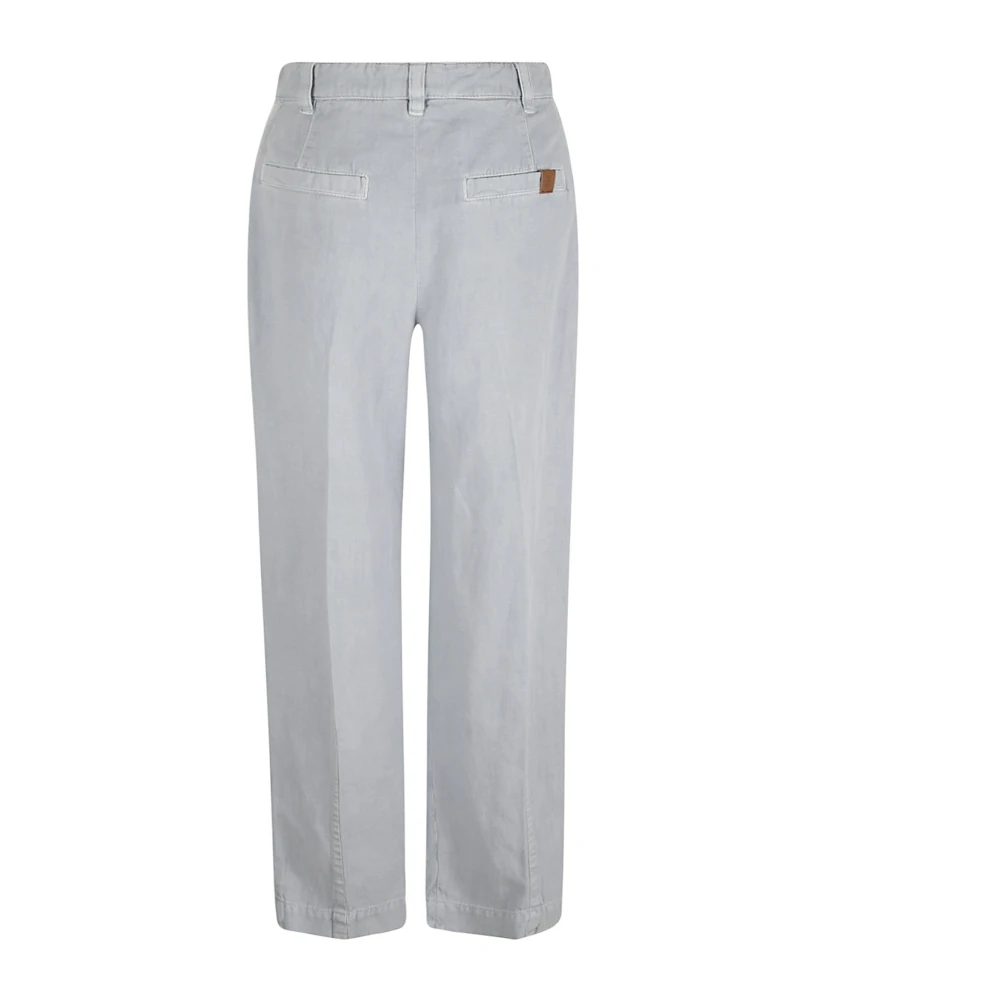 BRUNELLO CUCINELLI Katoenen Cover Geverfde Broek Blue Dames