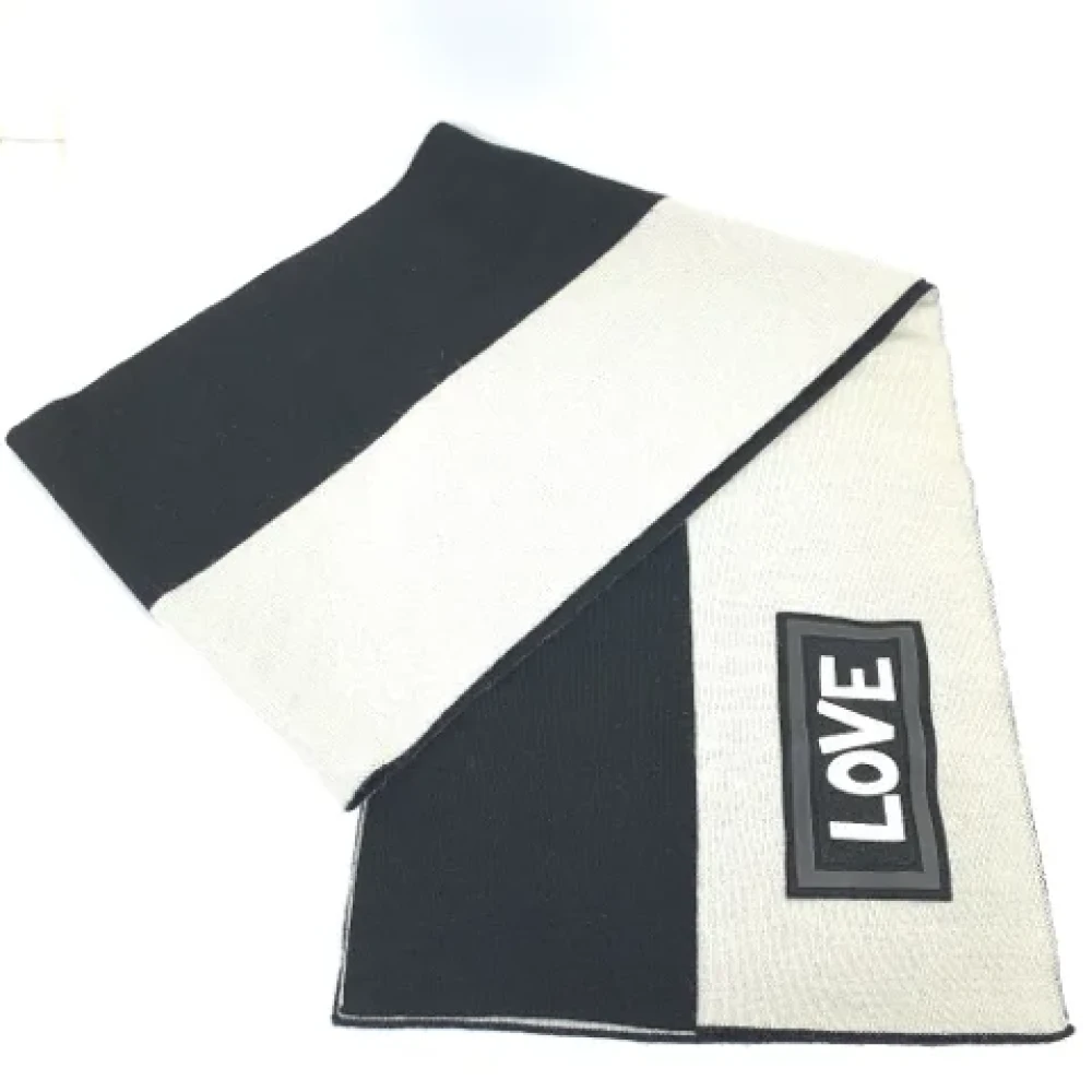 Fendi Vintage Pre-owned Wool scarves Black Dames