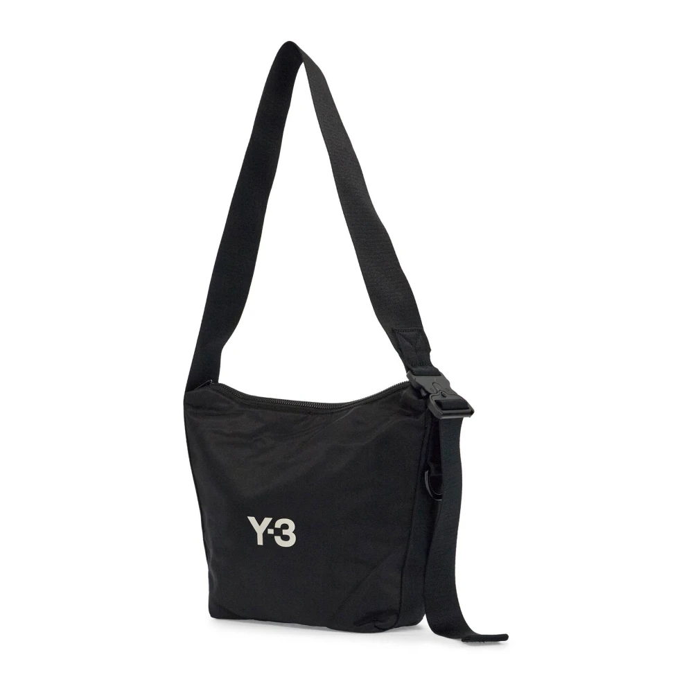 Y-3 Zwarte Polyester Sacoche met Verstelbare Band Black Heren