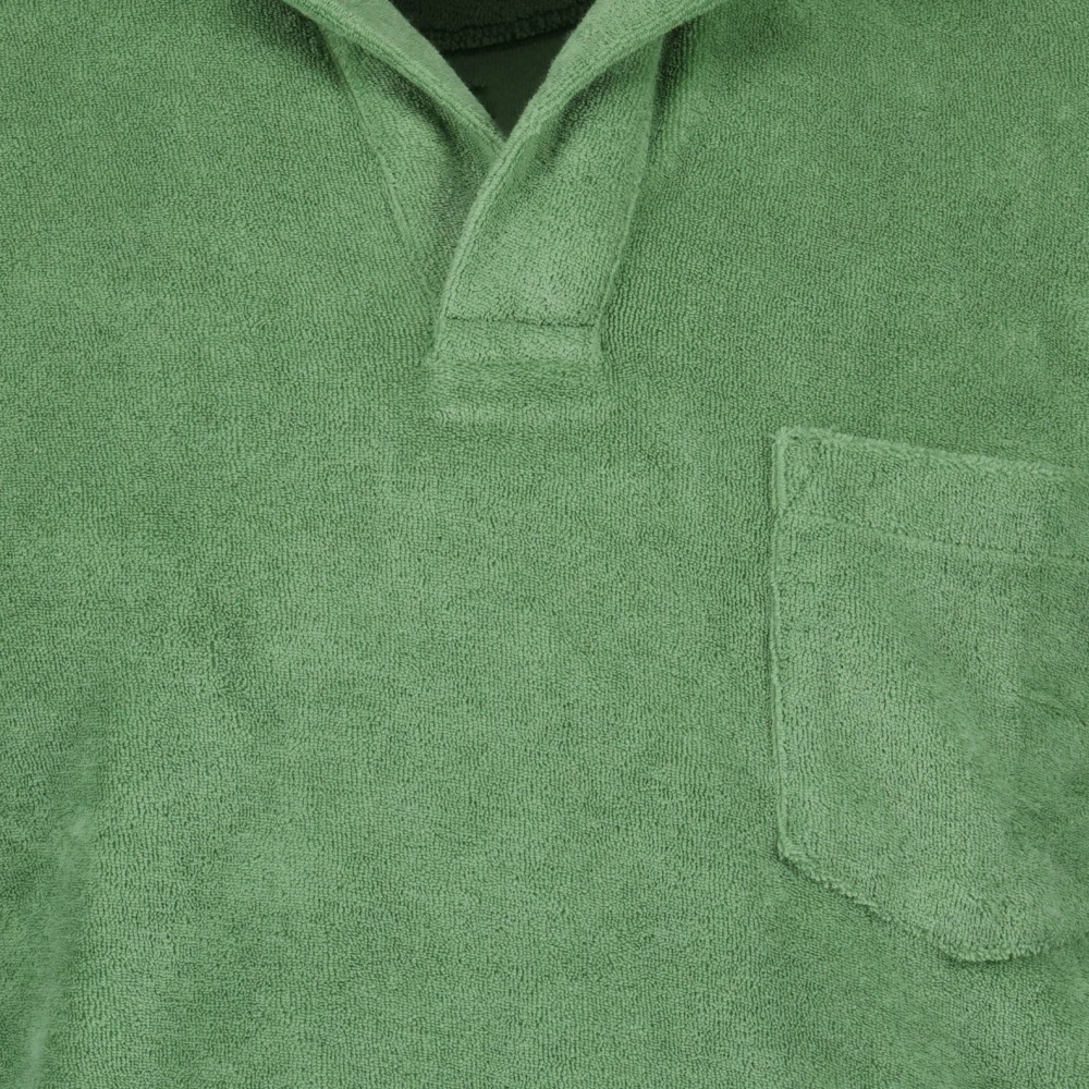 Orlebar Brown Terry Katoenen Poloshirt Green Heren