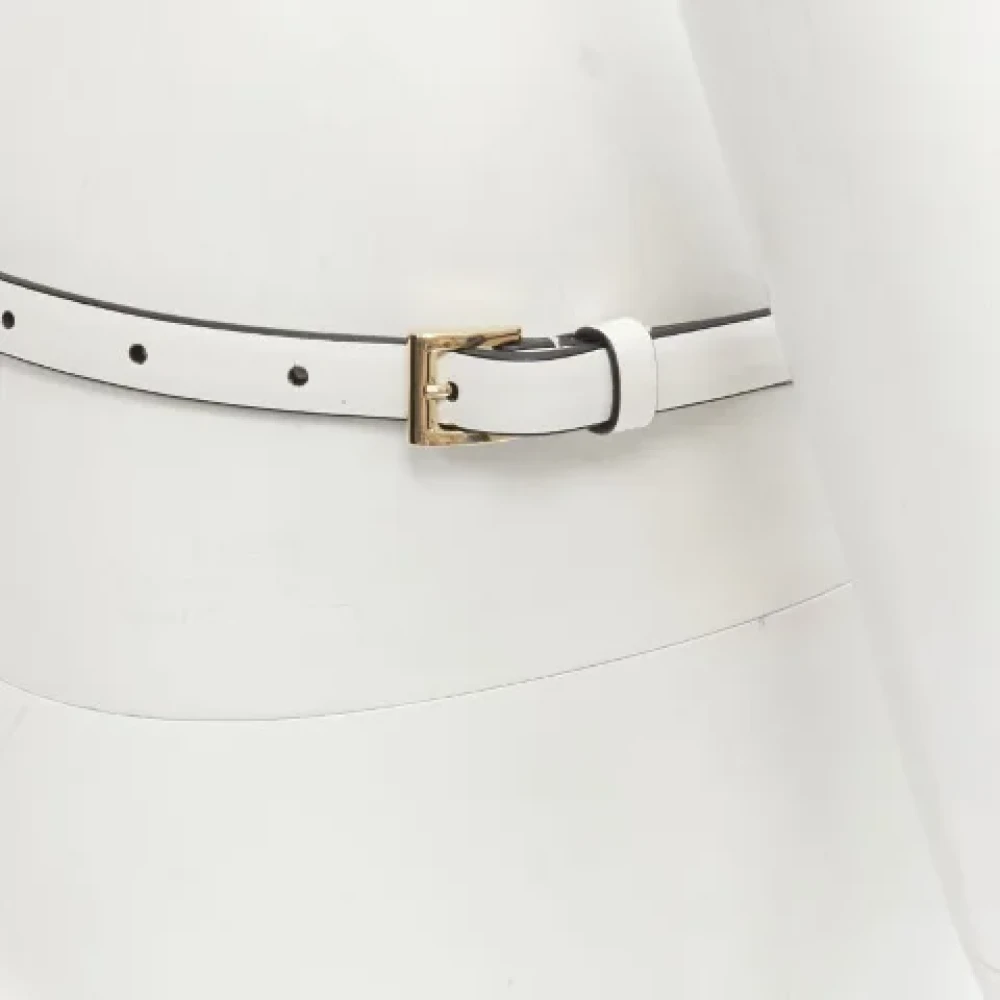 Prada Vintage Pre-owned Leather belts White Dames