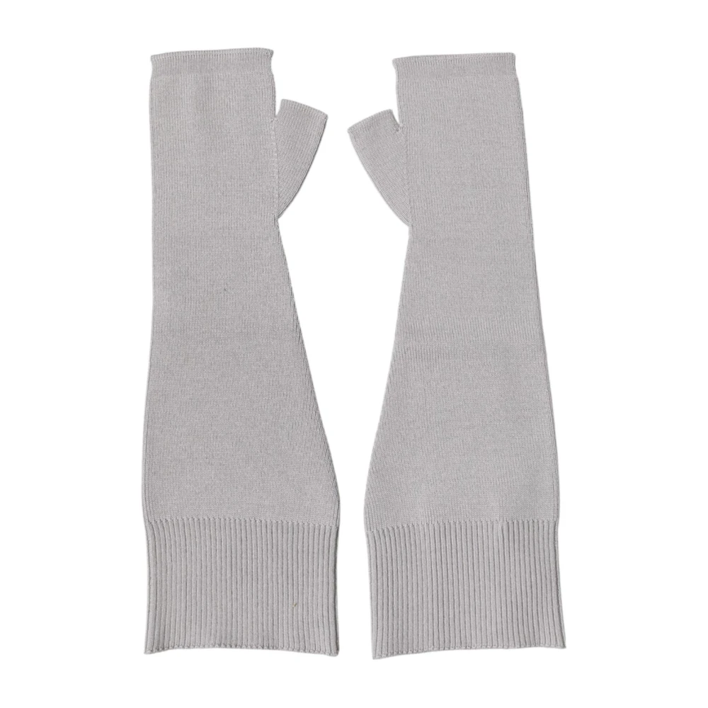 Dolce & Gabbana Men's Gray Virgin Wool Knitted Fingerless Gloves