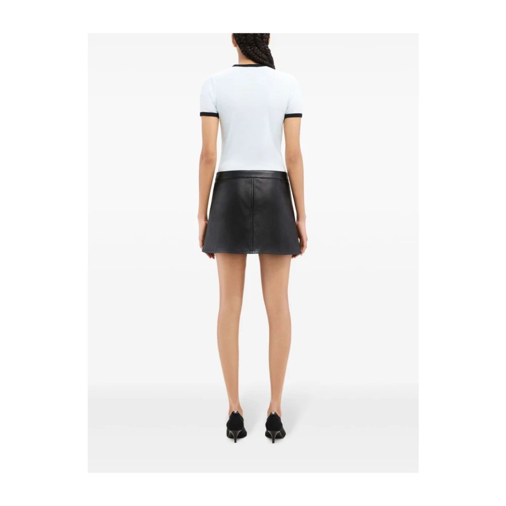Courrèges Wit Jersey T-shirt met Logo Borduurwerk White Dames