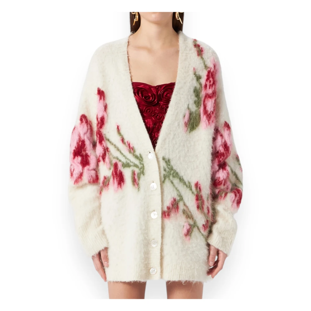 Blumarine Maxi Sweater Cardigan Beige Dames
