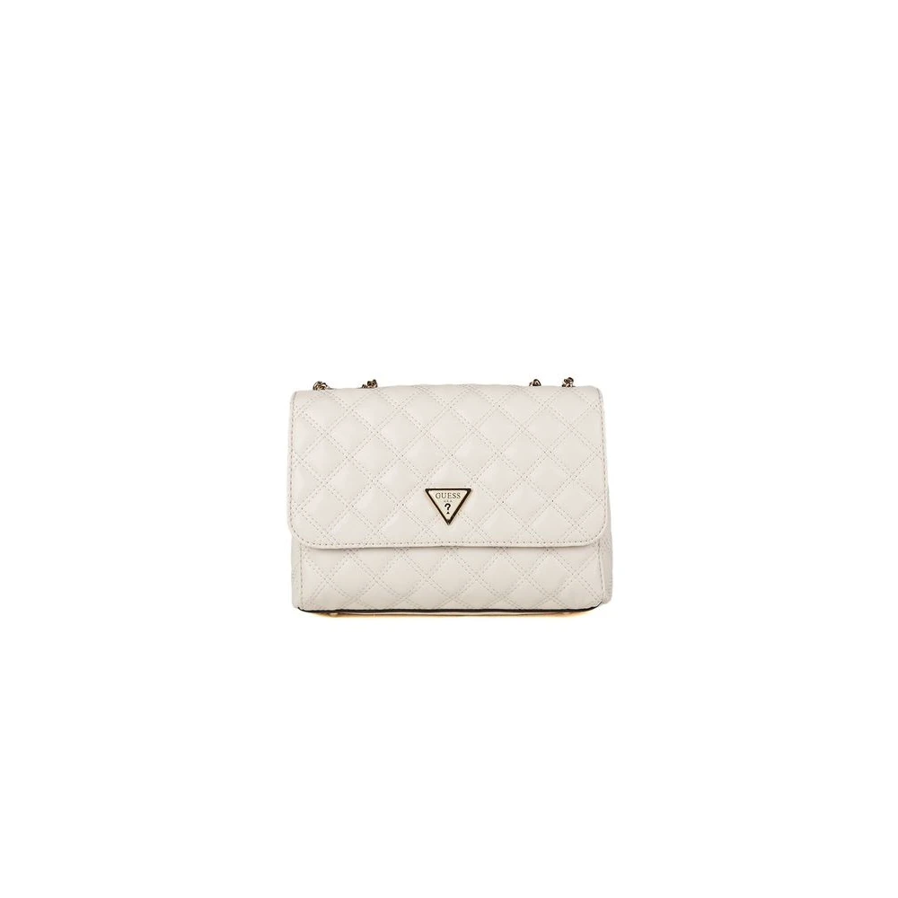 Guess Women's White Shoulder Bags, One Size, Giully Ii 2 Comp Cnvrtble Flap