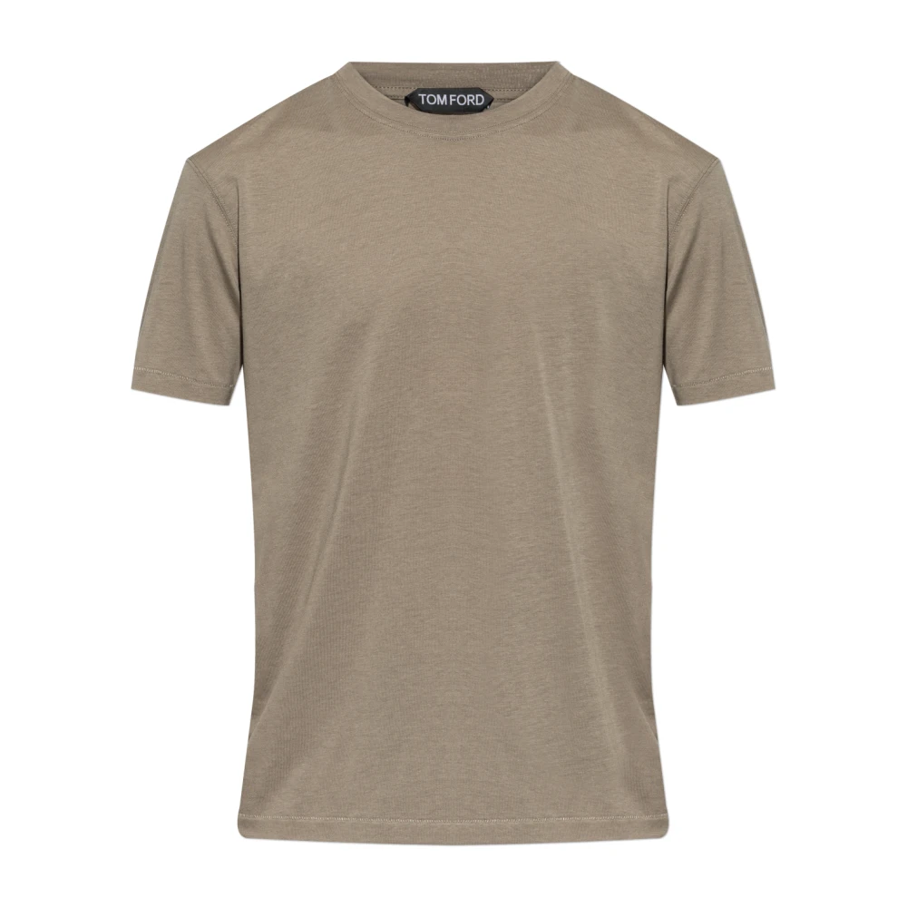 Tom Ford Men's Green Lyocell Cotton Crew Neck T-Shirt