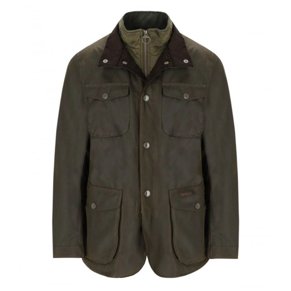 Barbour Men's Ogston Waxed Cotton Quilted Relaxed Fit Wax Jacket - Olive Ol51 - 2XL - Image 4